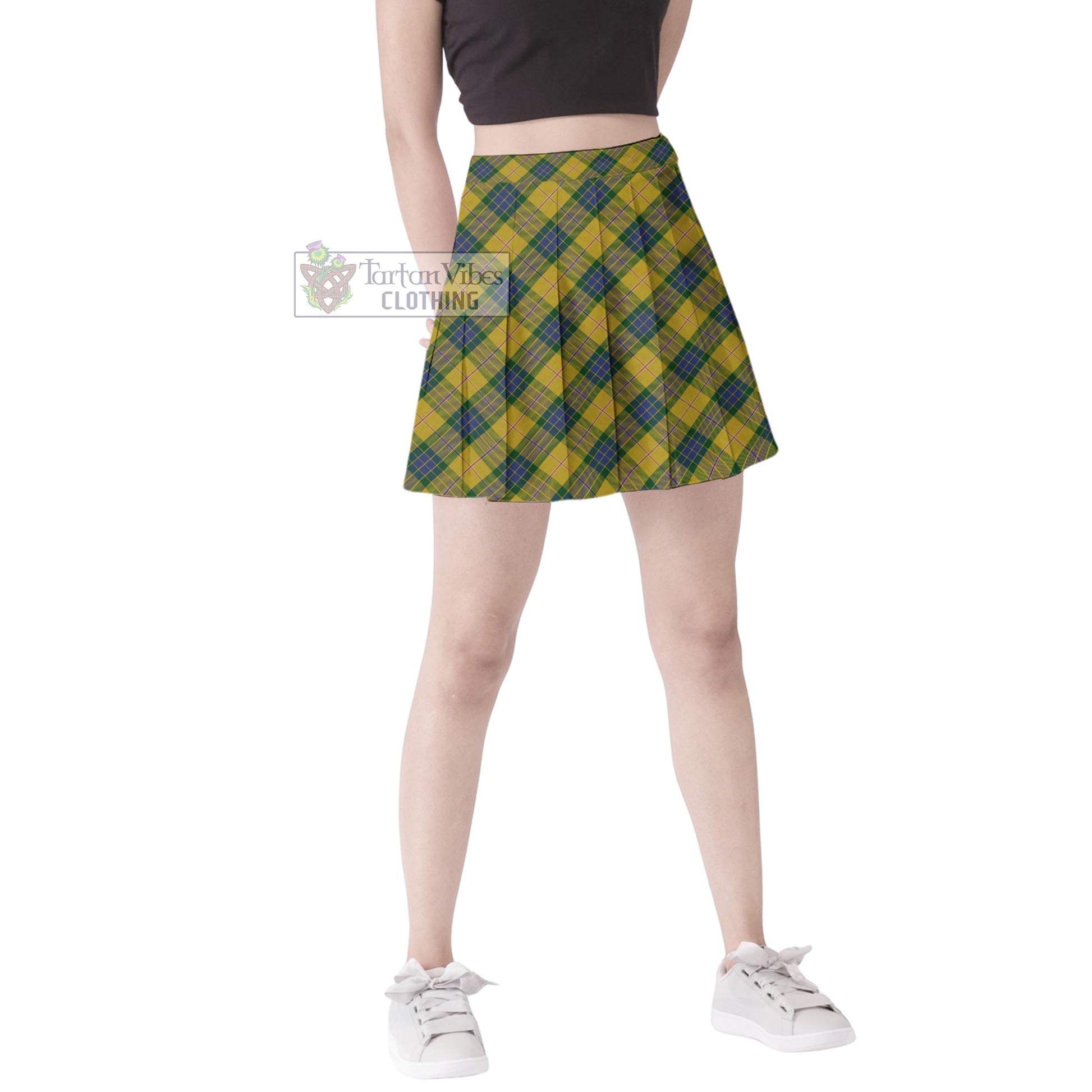 Tartan Vibes Clothing Fraser Yellow Tartan Women's Plated Mini Skirt