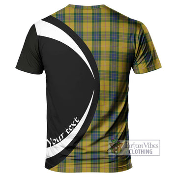 Fraser Yellow Tartan T-Shirt with Family Crest Circle Style