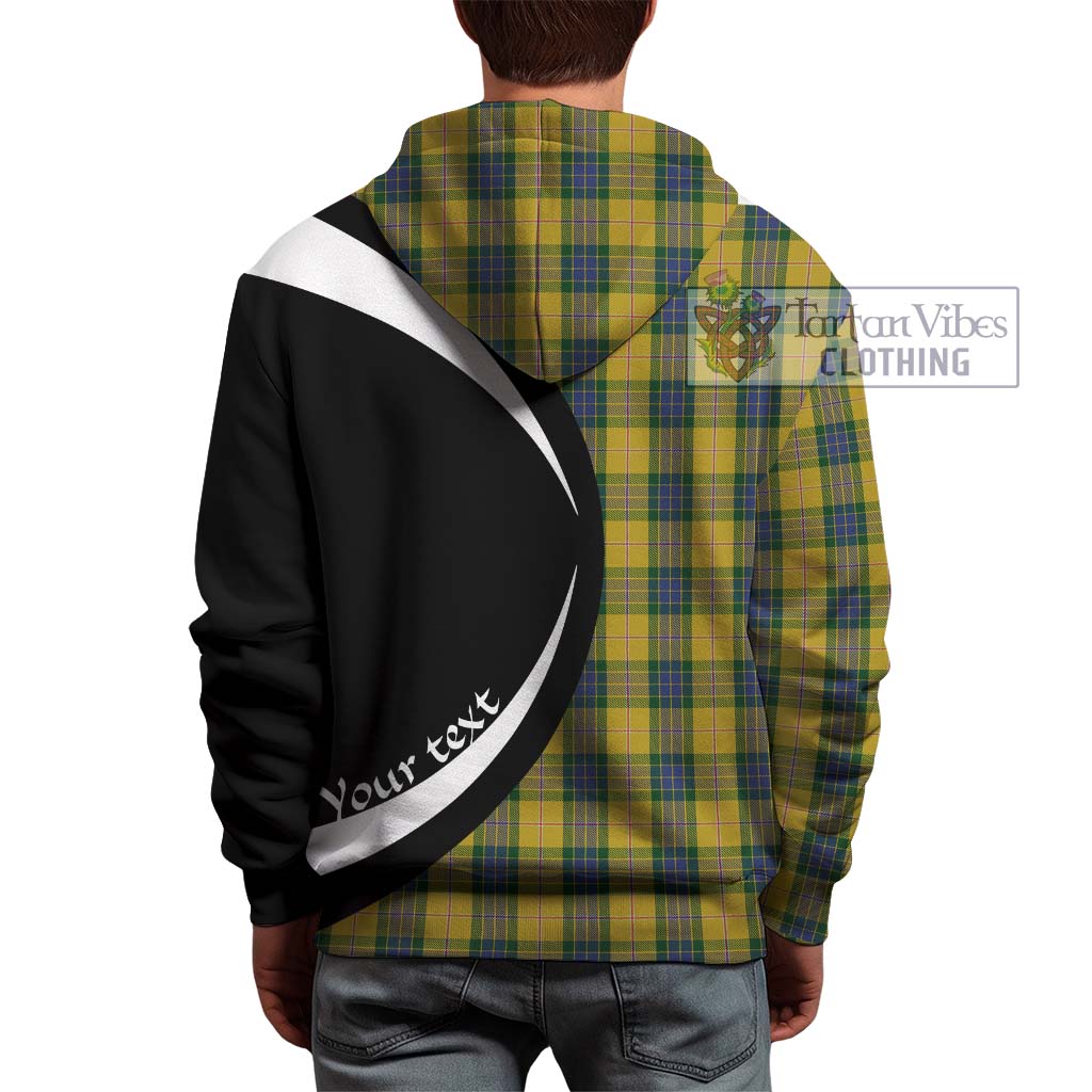 Tartan Vibes Clothing Fraser Yellow Tartan Hoodie with Family Crest Circle Style