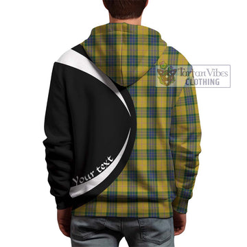 Fraser Yellow Tartan Hoodie with Family Crest Circle Style