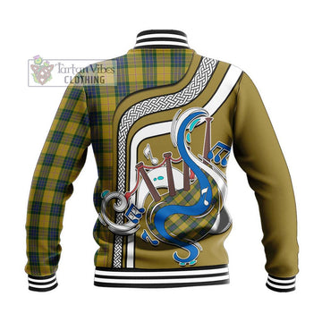 Fraser Yellow Tartan Baseball Jacket with Epic Bagpipe Style