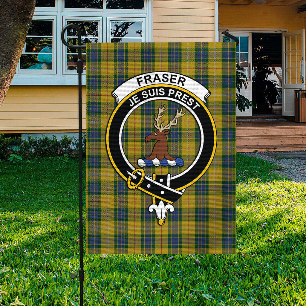 Fraser Yellow Tartan Flag with Family Crest - Tartan Vibes Clothing