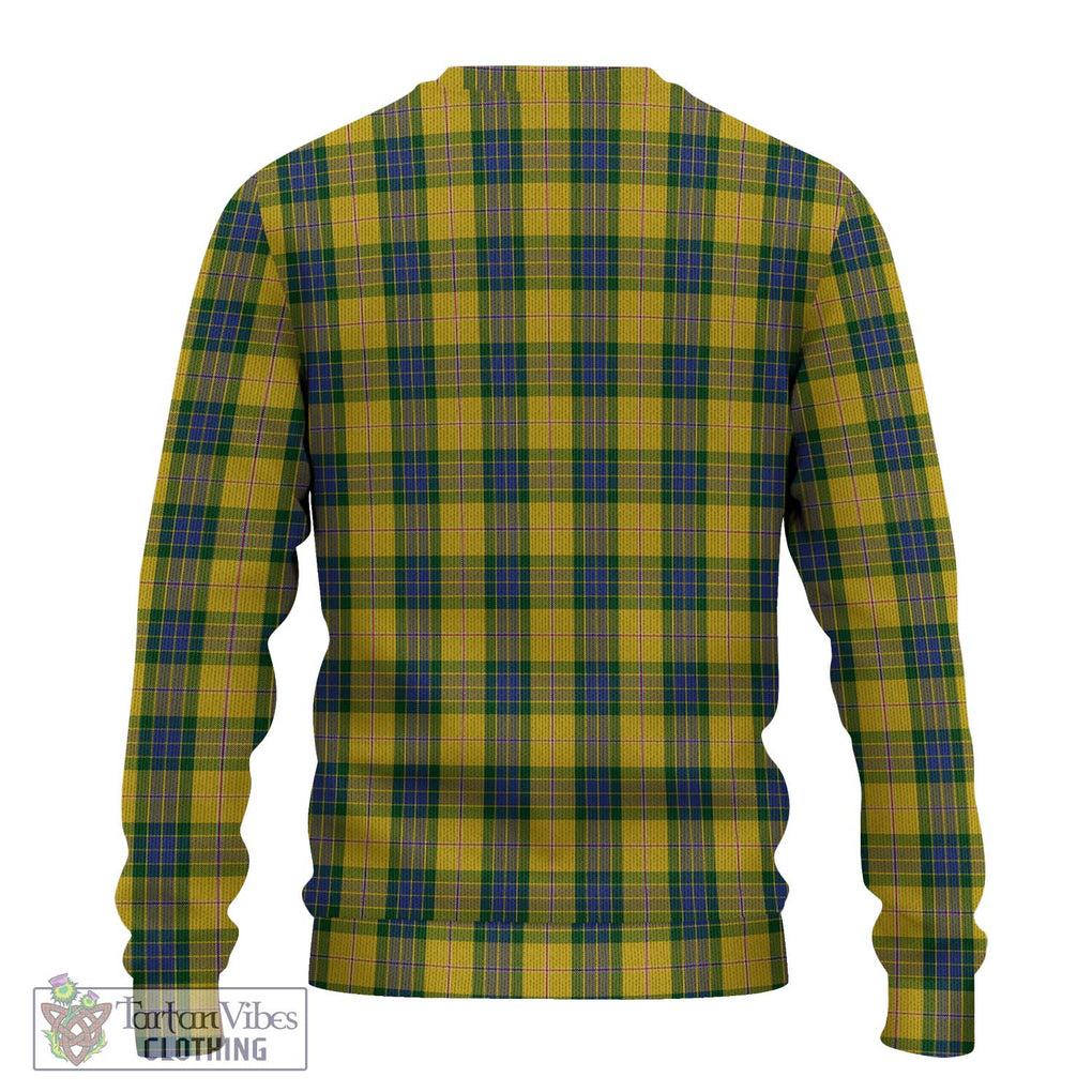 Fraser Yellow Tartan Knitted Sweater with Family Crest DNA In Me Style - Tartanvibesclothing Shop