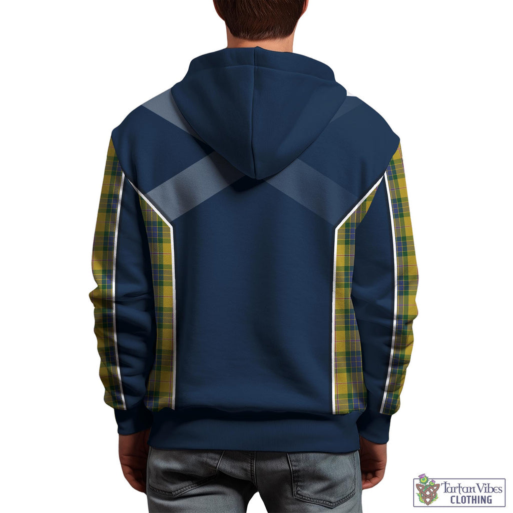 Tartan Vibes Clothing Fraser Yellow Tartan Hoodie with Family Crest and Scottish Thistle Vibes Sport Style