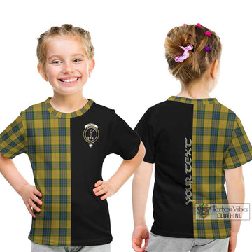 Fraser Yellow Tartan Kid T-Shirt with Family Crest and Half Of Me Style