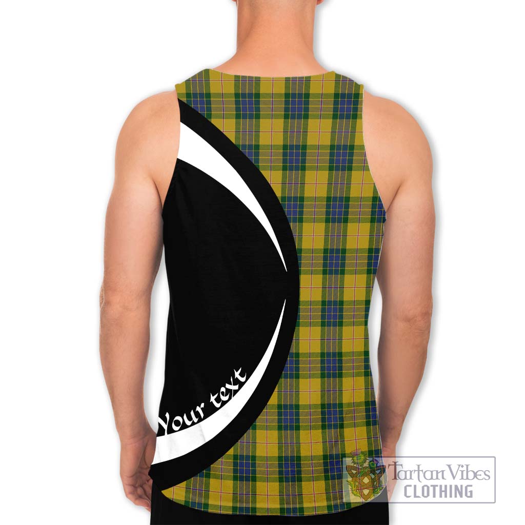 Fraser Yellow Tartan Men's Tank Top with Family Crest Circle Style - Tartan Vibes Clothing