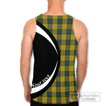 Fraser Yellow Tartan Men's Tank Top with Family Crest Circle Style