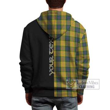 Fraser Yellow Tartan Hoodie with Family Crest and Half Of Me Style