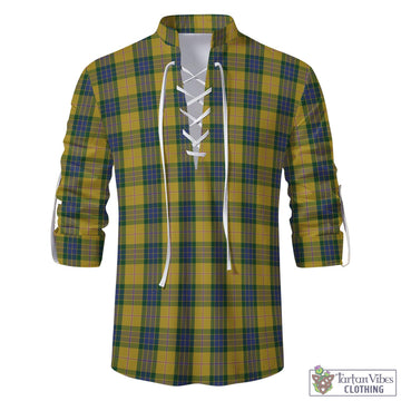 Fraser Yellow Tartan Men's Scottish Traditional Jacobite Ghillie Kilt Shirt