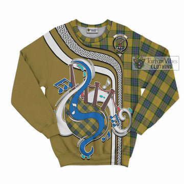 Fraser Yellow Tartan Sweatshirt with Epic Bagpipe Style