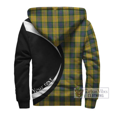 Fraser Yellow Tartan Sherpa Hoodie with Family Crest Circle Style