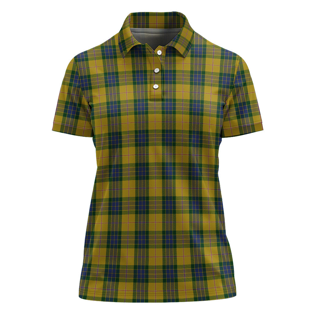 fraser-yellow-tartan-polo-shirt-for-women