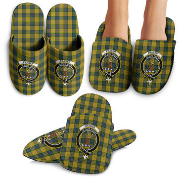 Fraser Yellow Tartan Home Slippers with Family Crest