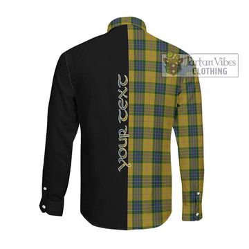 Fraser Yellow Tartan Long Sleeve Button Shirt with Family Crest and Half Of Me Style