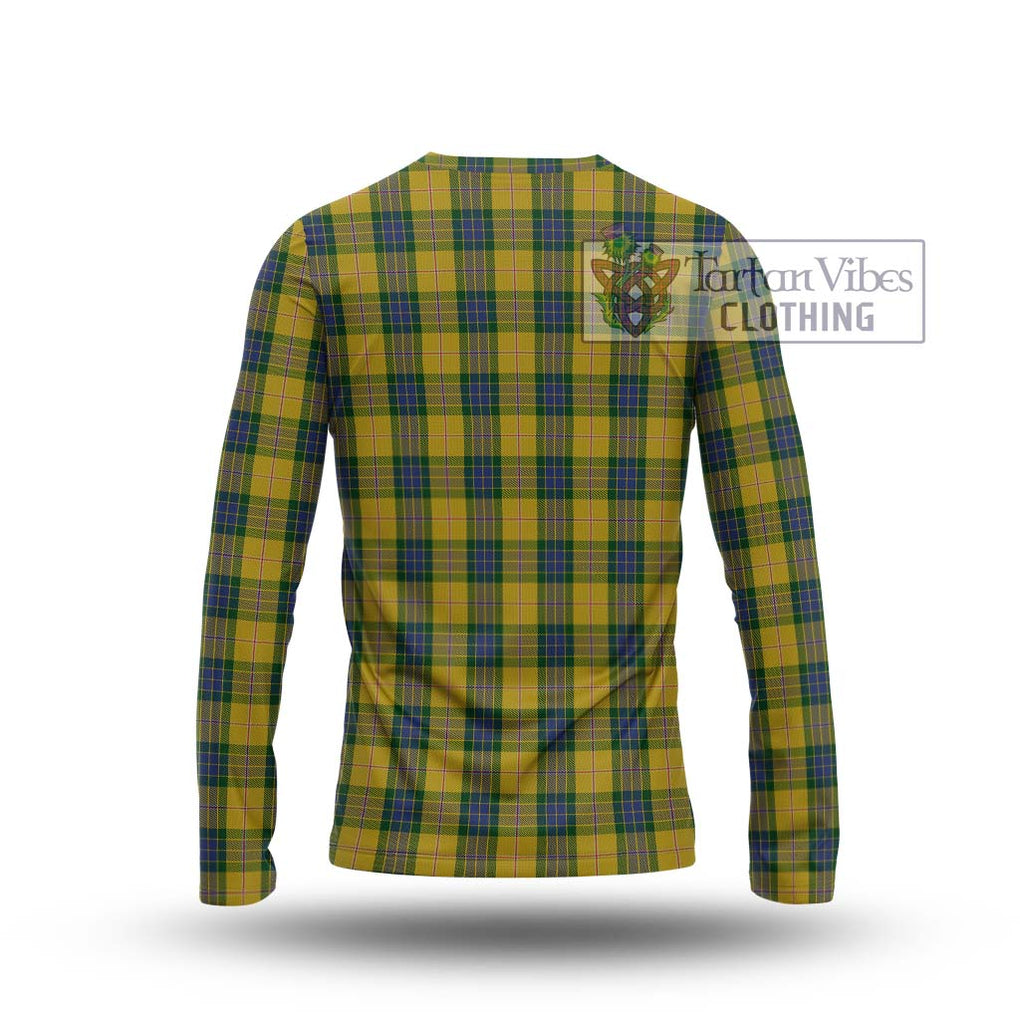 Fraser Yellow Tartan Long Sleeve T-Shirt with Family Crest DNA In Me Style - Tartanvibesclothing Shop