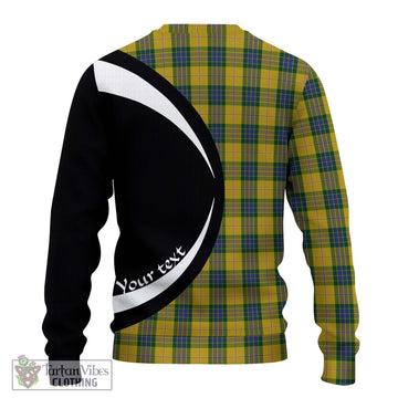 Fraser Yellow Tartan Ugly Sweater with Family Crest Circle Style