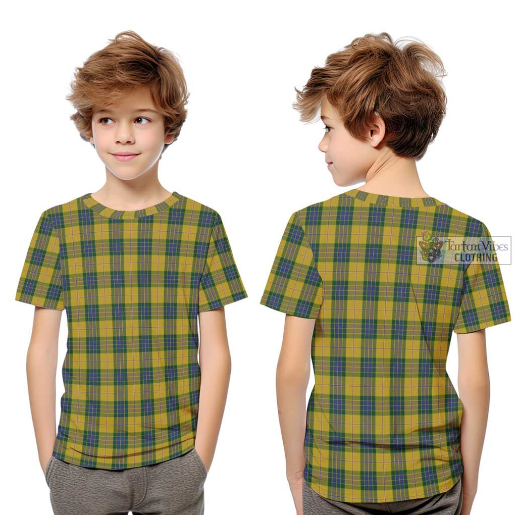 Fraser Yellow Tartan Kid T-Shirt - Tartanvibesclothing Shop