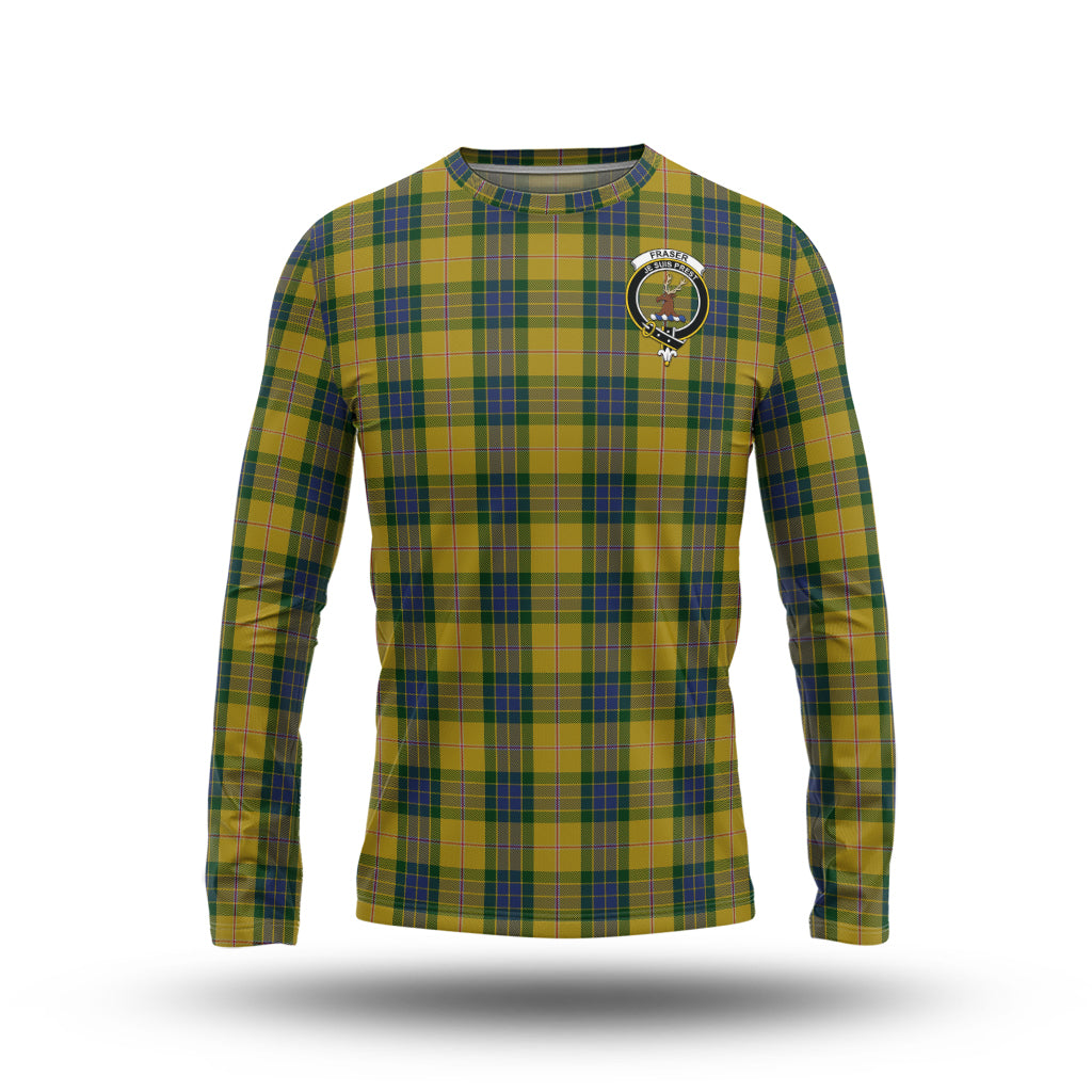 fraser-yellow-tartan-long-sleeve-t-shirt-with-family-crest