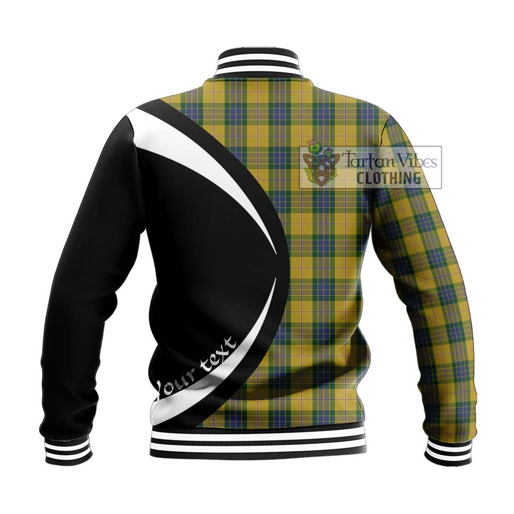 Fraser Yellow Tartan Baseball Jacket with Family Crest Circle Style - Tartan Vibes Clothing