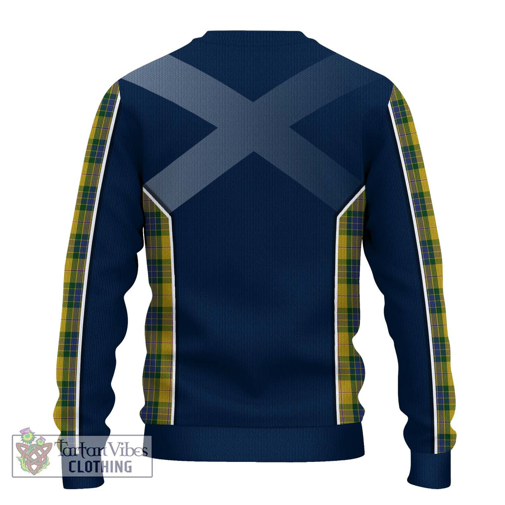 Fraser Yellow Tartan Knitted Sweater with Family Crest and Lion Rampant Vibes Sport Style - Tartan Vibes Clothing