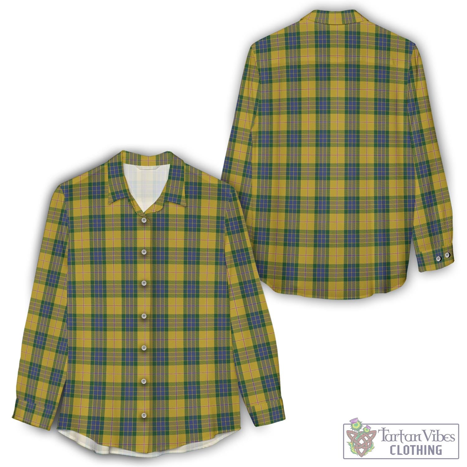 Fraser Yellow Tartan Womens Casual Shirt