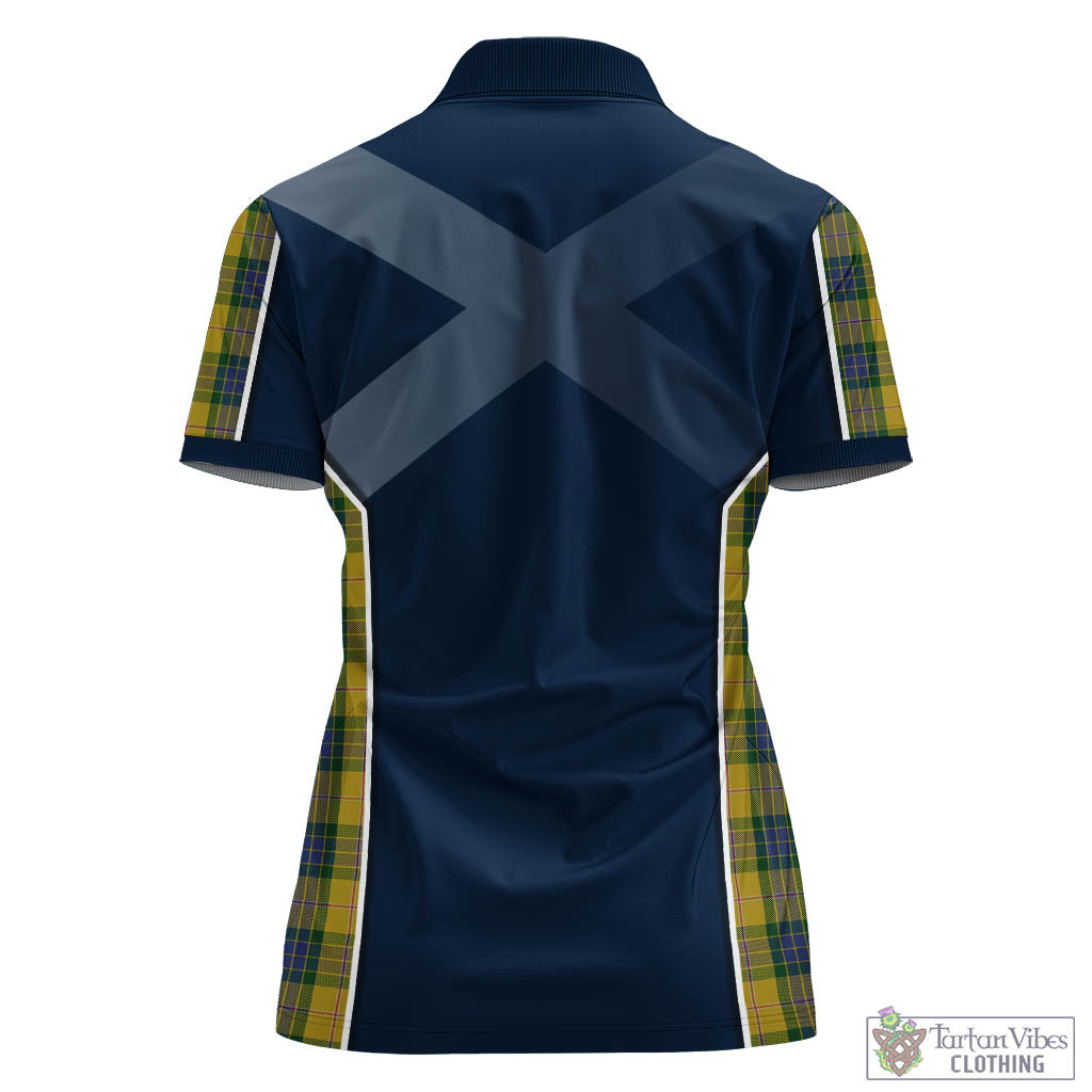 Fraser Yellow Tartan Women's Polo Shirt with Family Crest and Lion Rampant Vibes Sport Style - Tartan Vibes Clothing