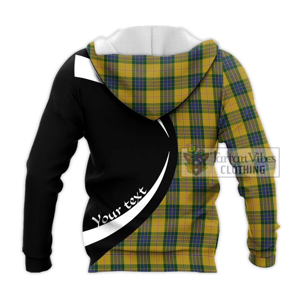 Fraser Yellow Tartan Knitted Hoodie with Family Crest Circle Style - Tartan Vibes Clothing