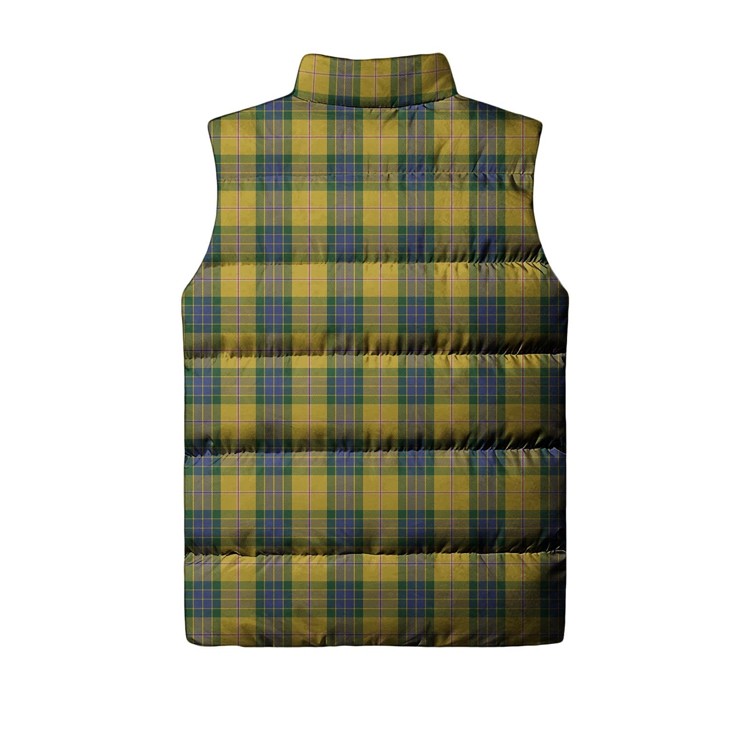 Fraser Yellow Tartan Sleeveless Puffer Jacket with Family Crest - Tartanvibesclothing