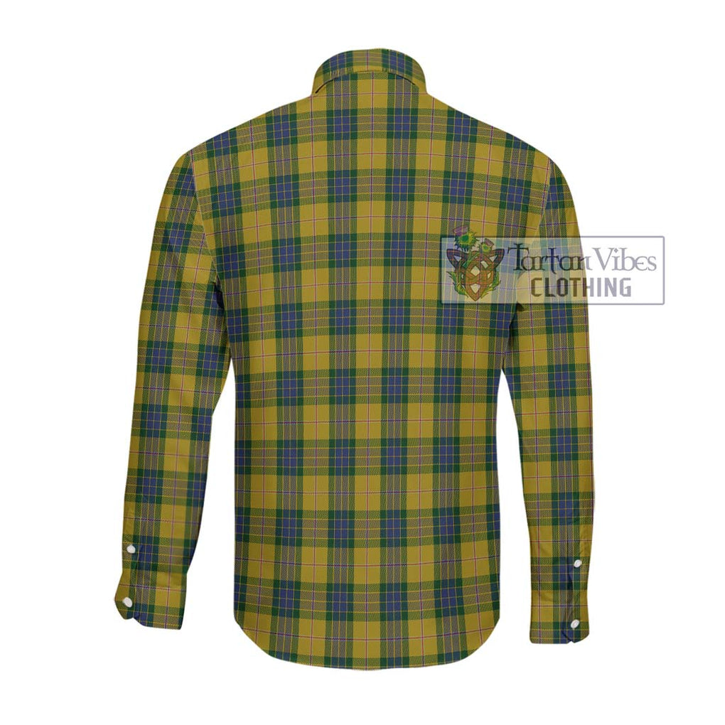 Fraser Yellow Tartan Long Sleeve Button Shirt with Family Crest DNA In Me Style - Tartanvibesclothing Shop