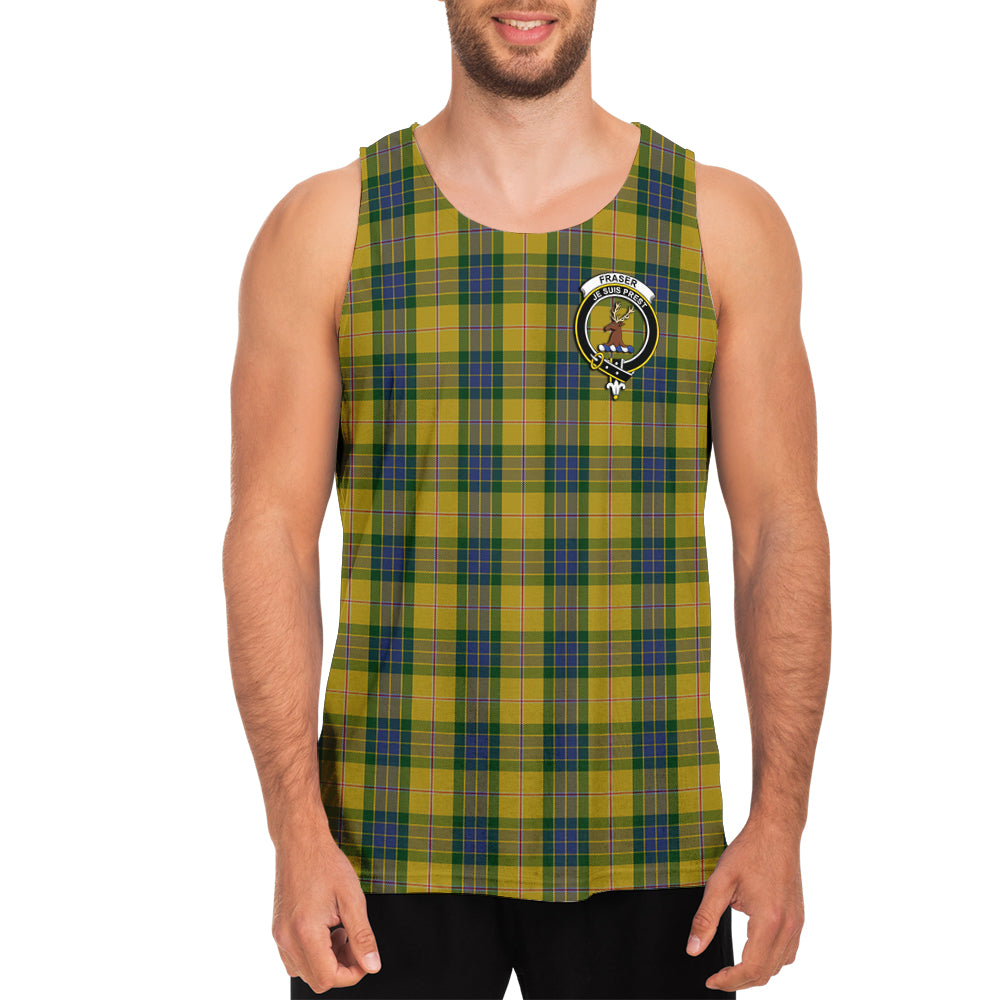 fraser-yellow-tartan-mens-tank-top-with-family-crest