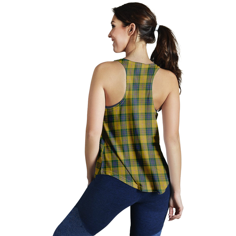 fraser-yellow-tartan-women-racerback-tanks-with-family-crest