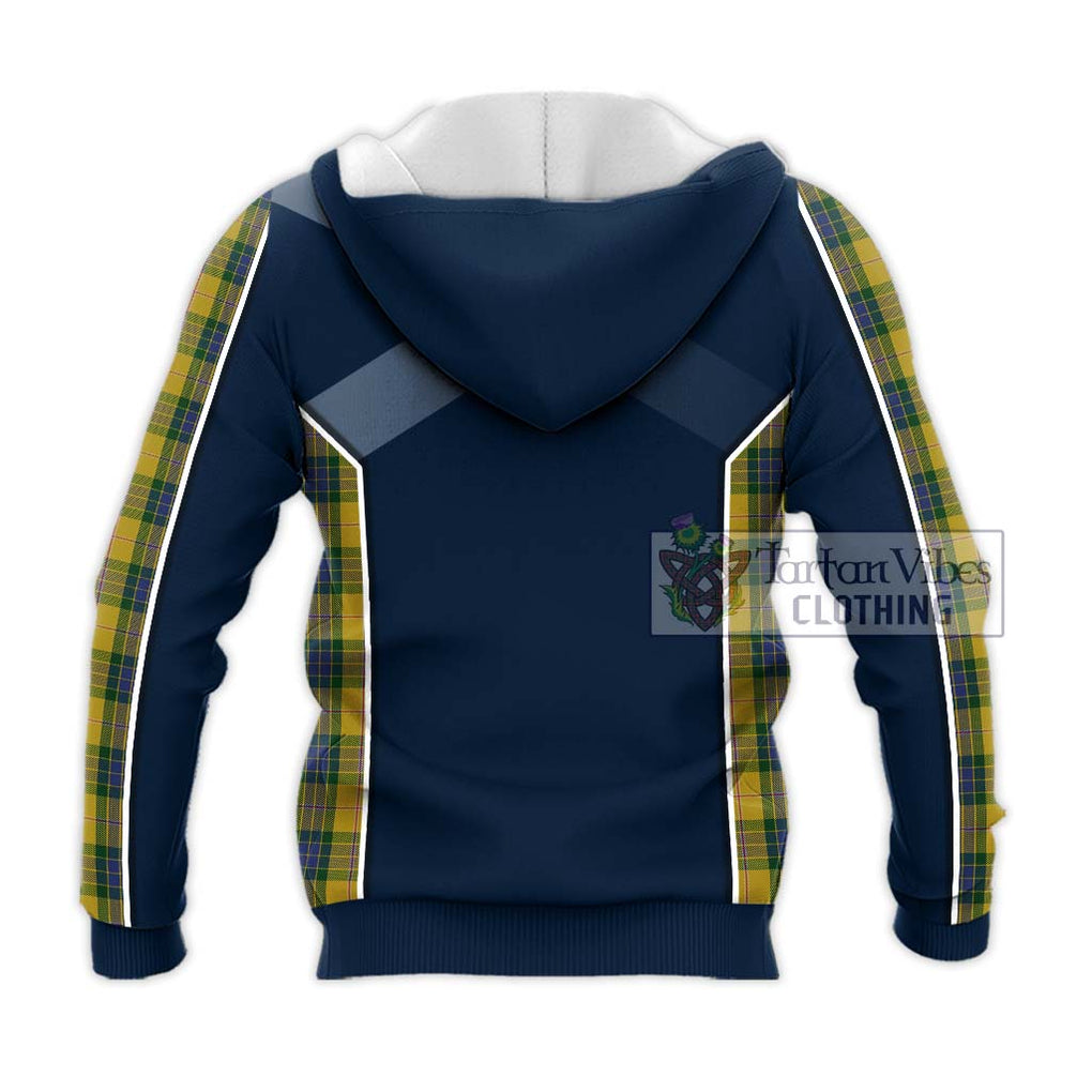 Fraser Yellow Tartan Knitted Hoodie with Family Crest and Lion Rampant Vibes Sport Style - Tartan Vibes Clothing