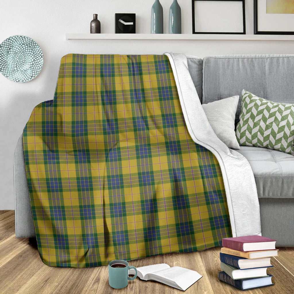 Fraser Yellow Tartan Blanket - Tartan Vibes Clothing