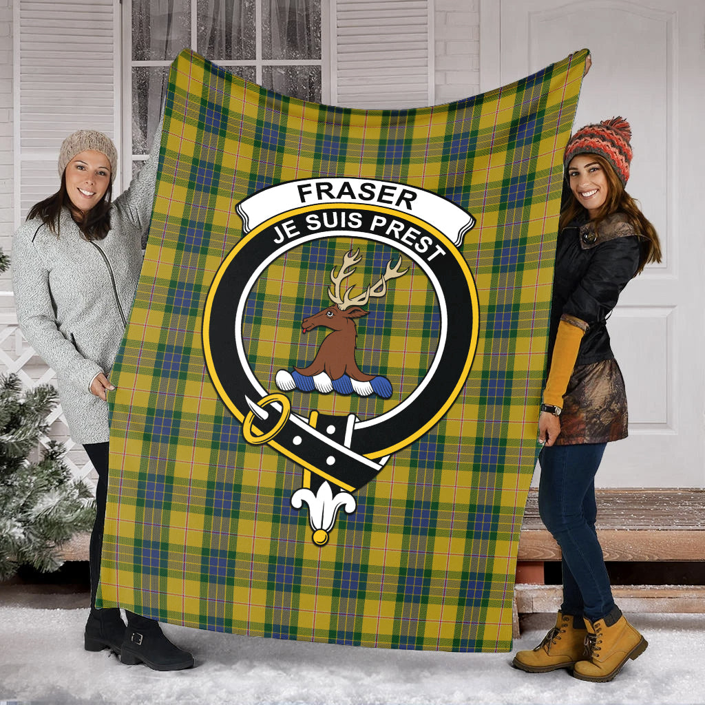 fraser-yellow-tartab-blanket-with-family-crest