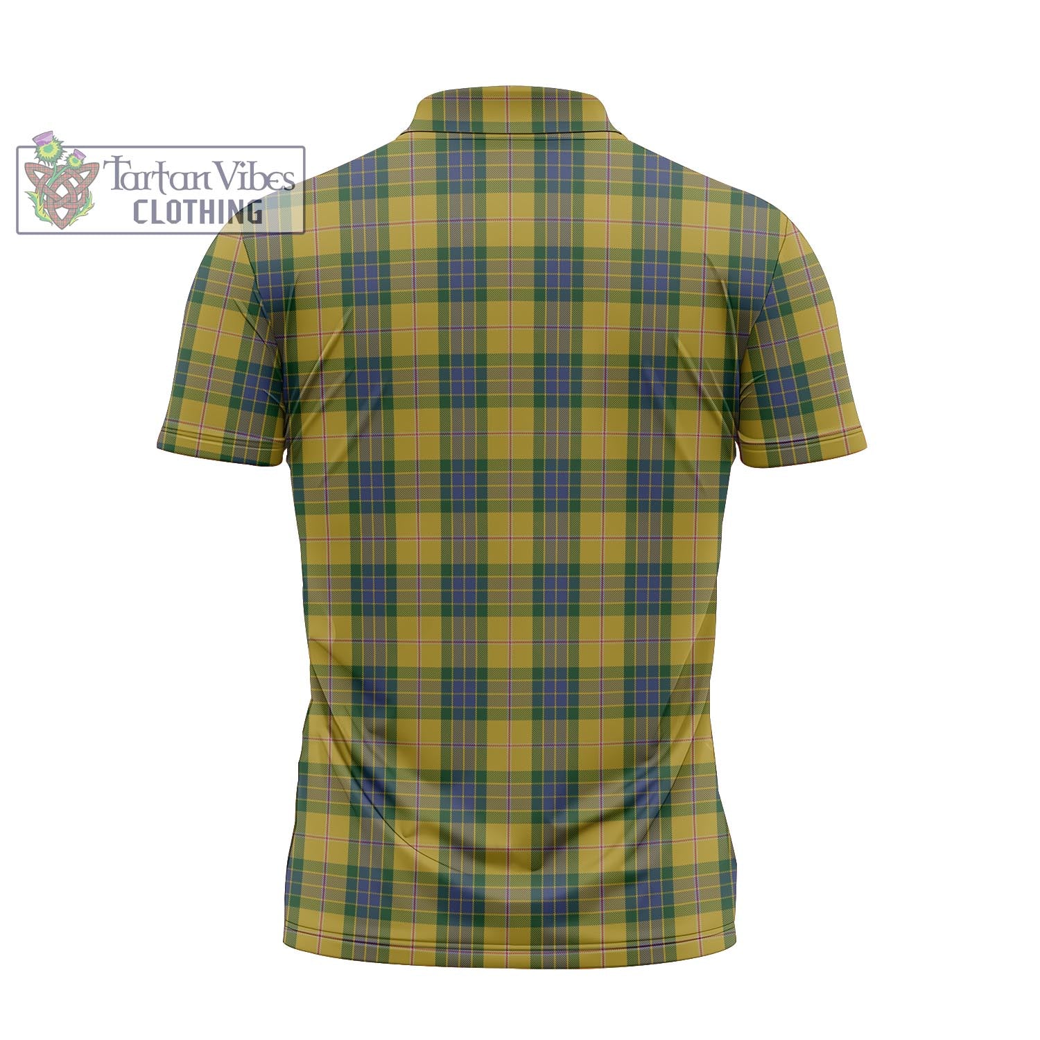 Tartan Vibes Clothing Fraser Yellow Tartan Zipper Polo Shirt with Family Crest