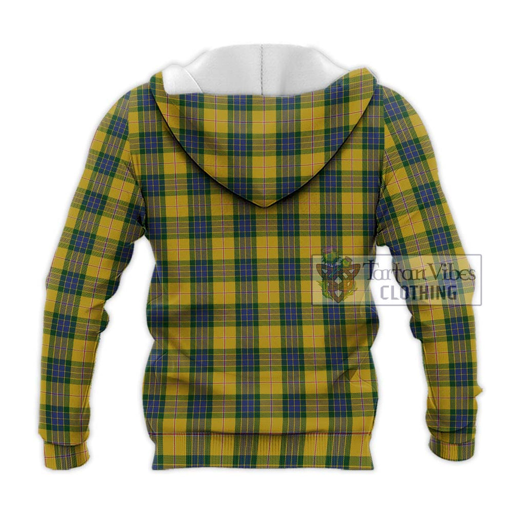 Fraser Yellow Tartan Knitted Hoodie with Family Crest DNA In Me Style - Tartanvibesclothing Shop