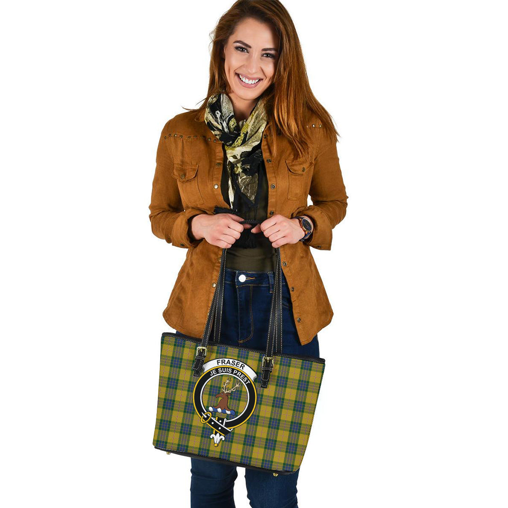 fraser-yellow-tartan-leather-tote-bag-with-family-crest