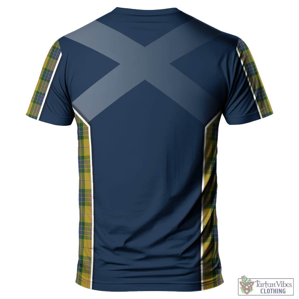 Tartan Vibes Clothing Fraser Yellow Tartan T-Shirt with Family Crest and Scottish Thistle Vibes Sport Style