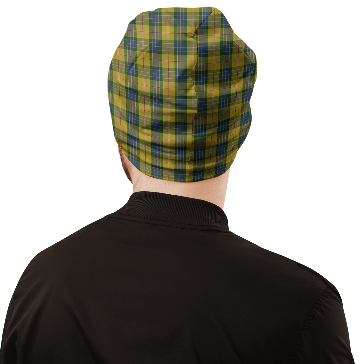 Fraser Yellow Tartan Beanies Hat with Family Crest - Tartan Vibes Clothing