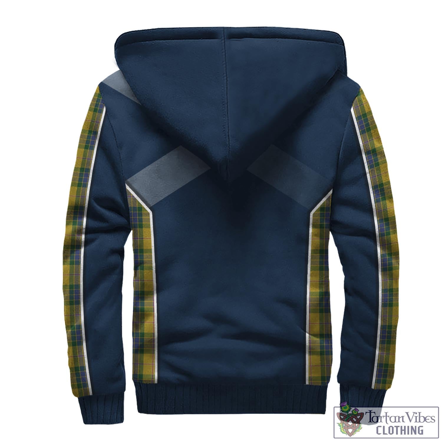 Tartan Vibes Clothing Fraser Yellow Tartan Sherpa Hoodie with Family Crest and Scottish Thistle Vibes Sport Style