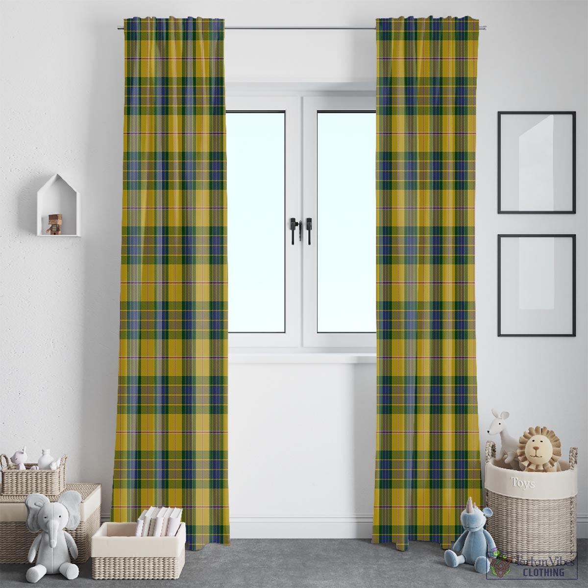 Fraser Yellow Tartan Window Curtain