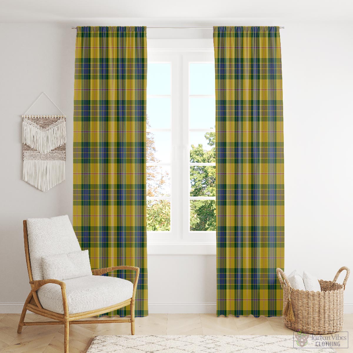 Fraser Yellow Tartan Window Curtain