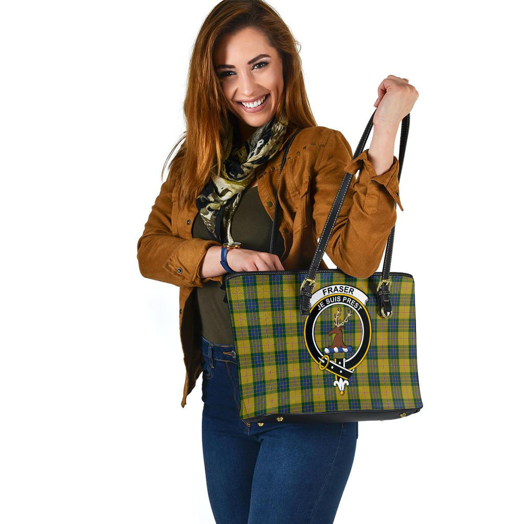 fraser-yellow-tartan-leather-tote-bag-with-family-crest