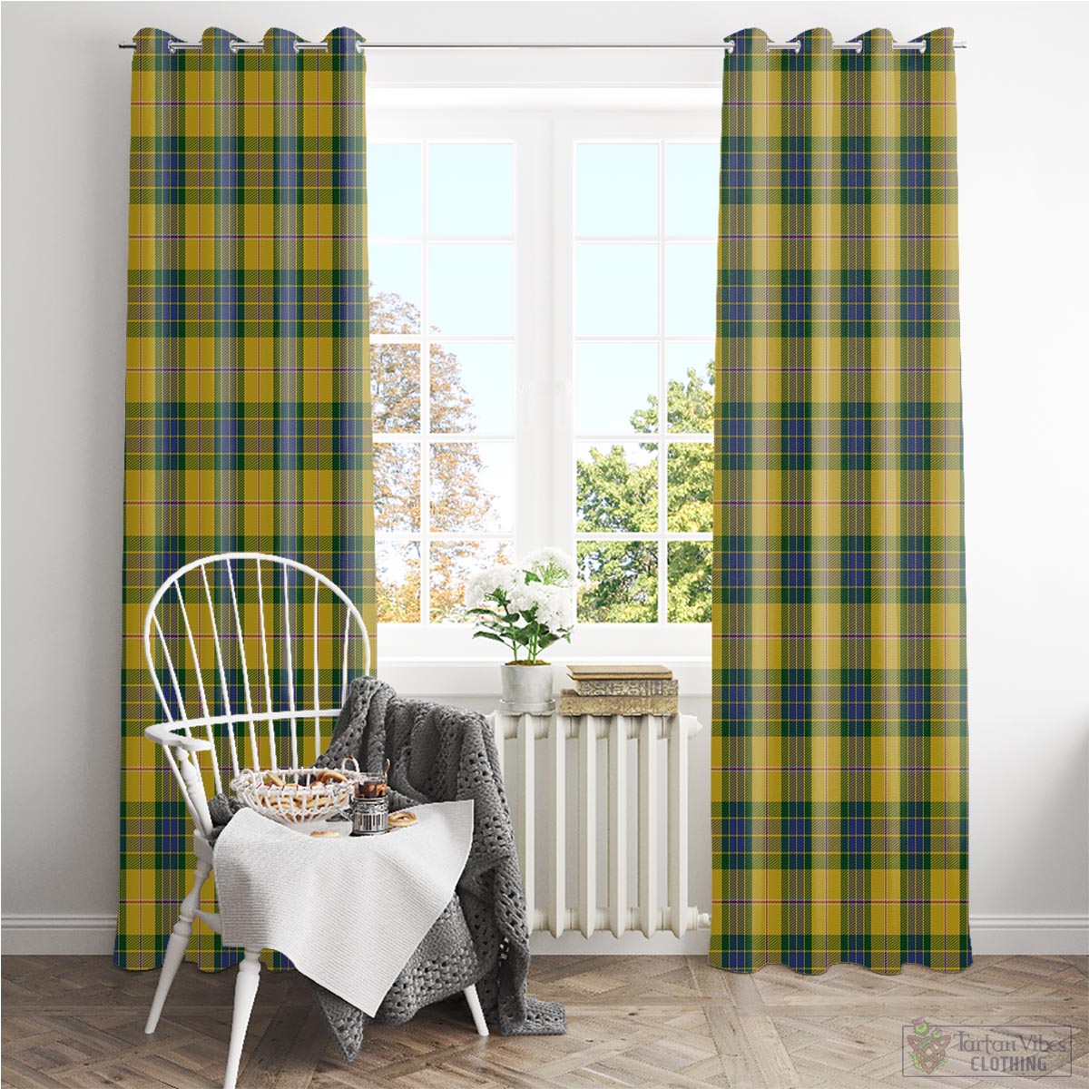 Fraser Yellow Tartan Window Curtain