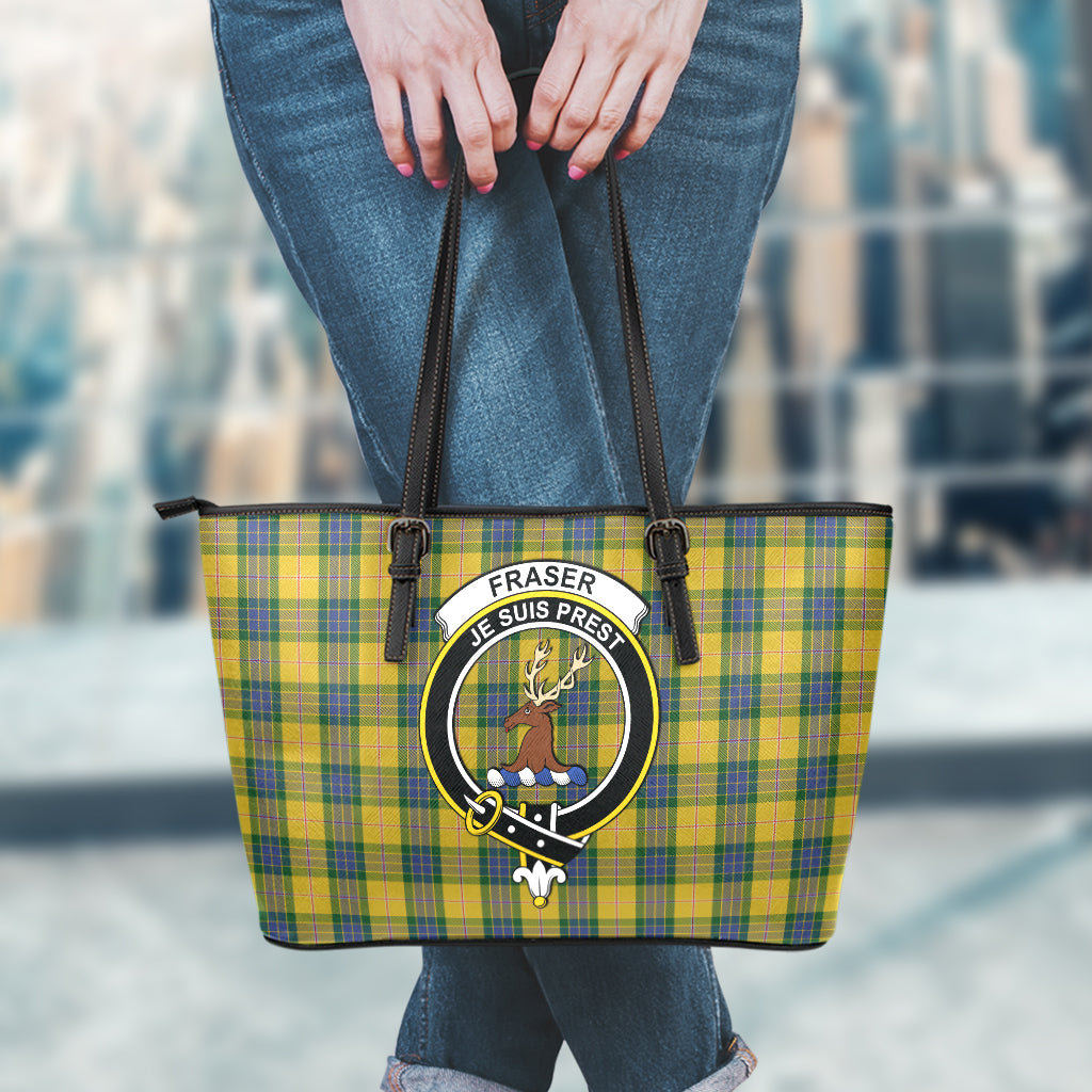 fraser-yellow-tartan-leather-tote-bag-with-family-crest