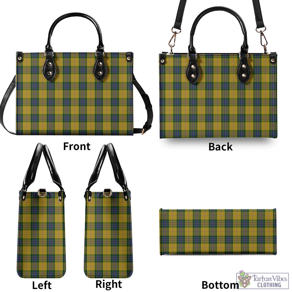 Tartan Vibes Clothing Fraser Yellow Tartan Luxury Leather Handbags