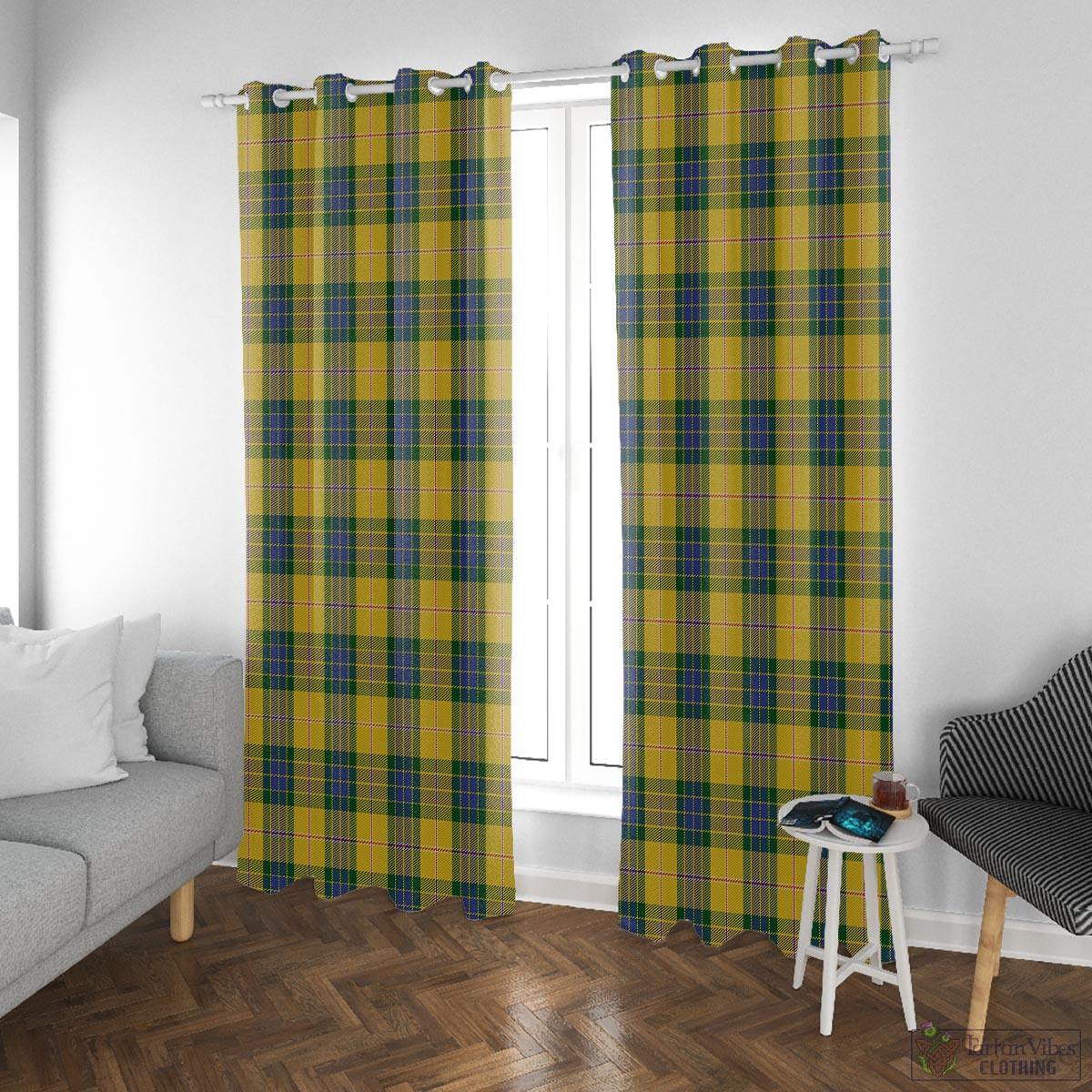 Fraser Yellow Tartan Window Curtain