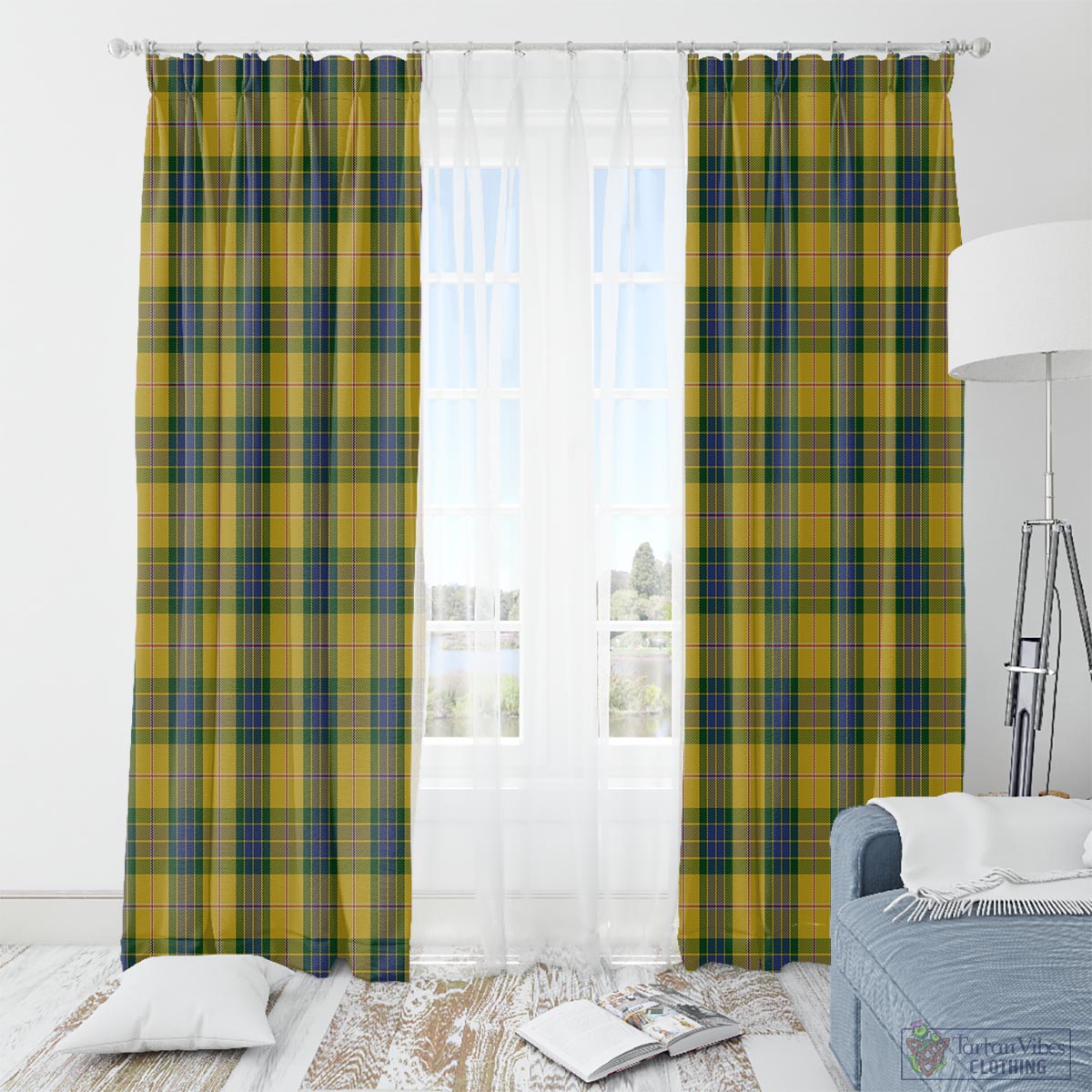 Fraser Yellow Tartan Window Curtain