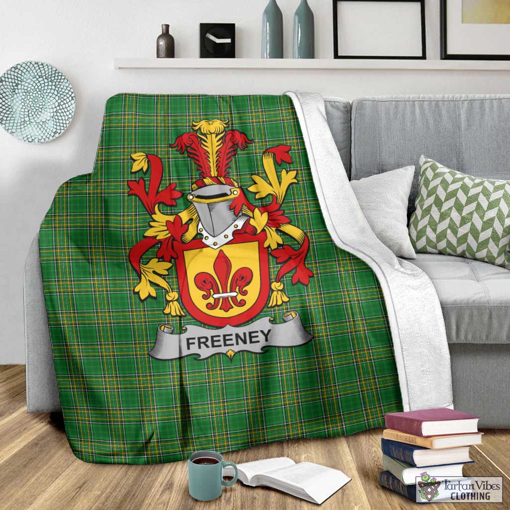 Freeney Irish Clan Tartan Blanket with Coat of Arms - Tartan Vibes Clothing