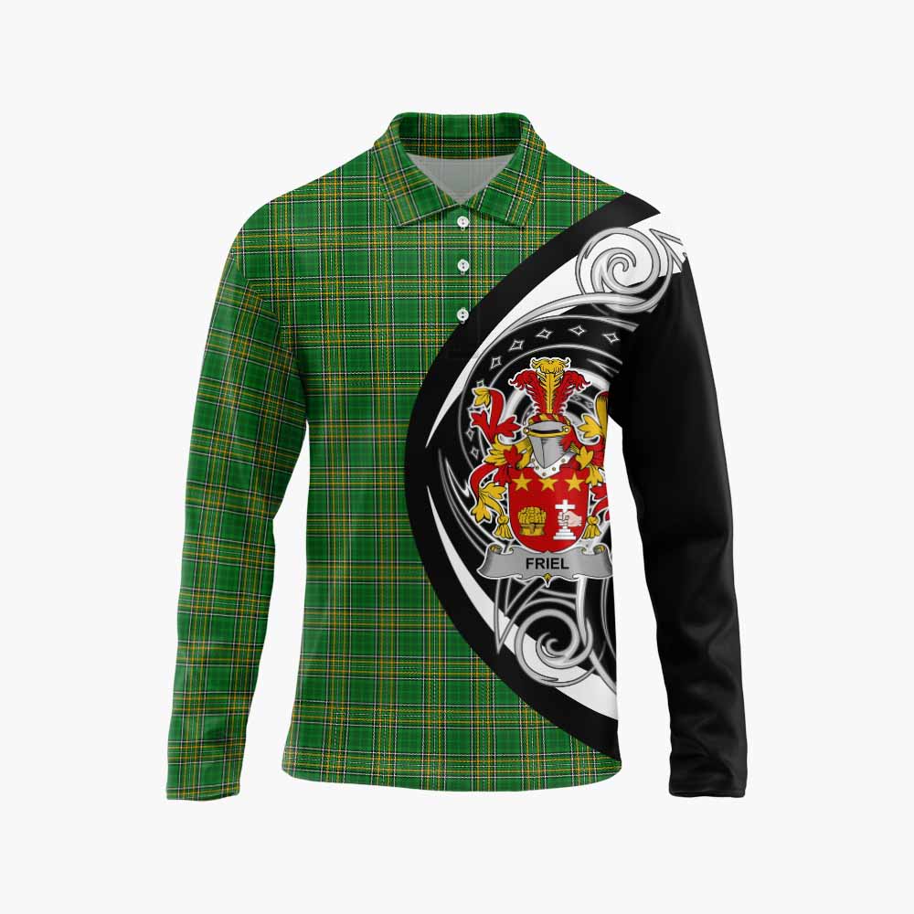 Friel Irish Clan Long Sleeve Polo Shirt Celtic Circle Style Unisex - Tartan Vibes Clothing